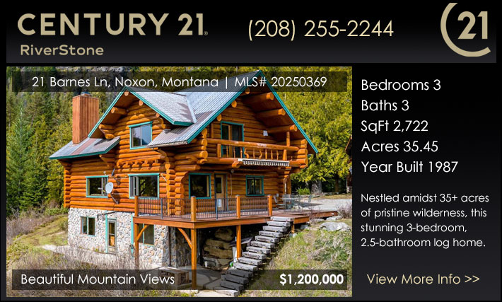 Nestled amidst 35+ acres of pristine wilderness, this stunning 3-bedroom, 2.5-bathroom log home