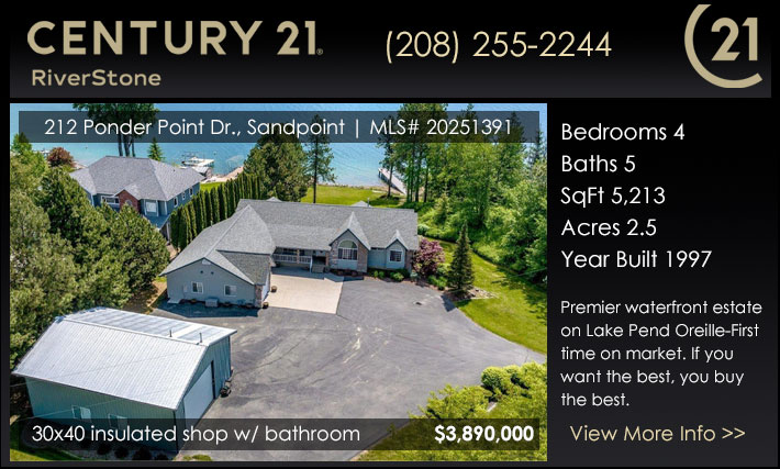 Premier waterfront estate on Lake Pend Oreille-First time on market