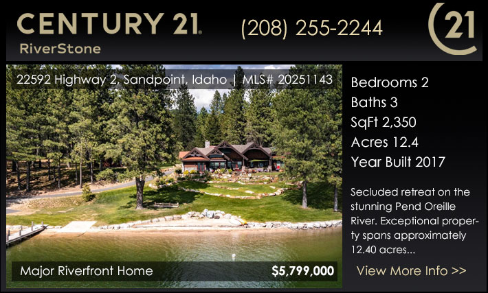 Secluded retreat on the stunning Pend Oreille River