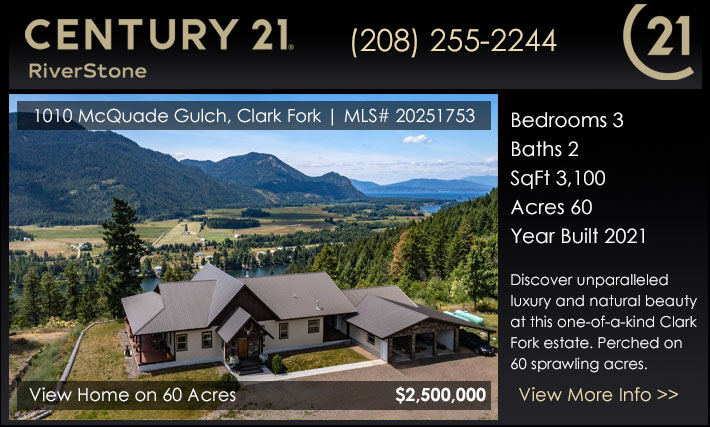 Discover unparalleled luxury and natural beauty at this one-of-a-kind Clark Fork estate